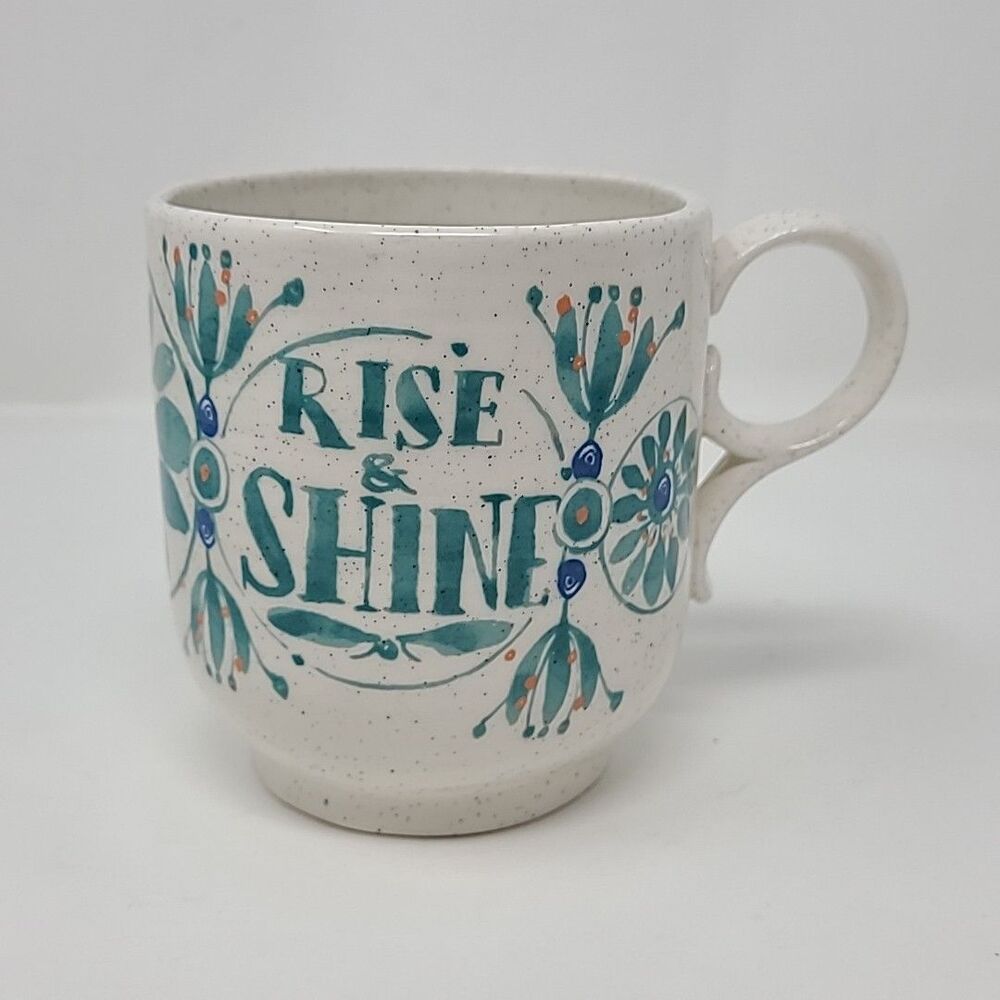 Anthropologie Elevenses Mug Rise & Shine Speckled Stoneware Coffee Cup